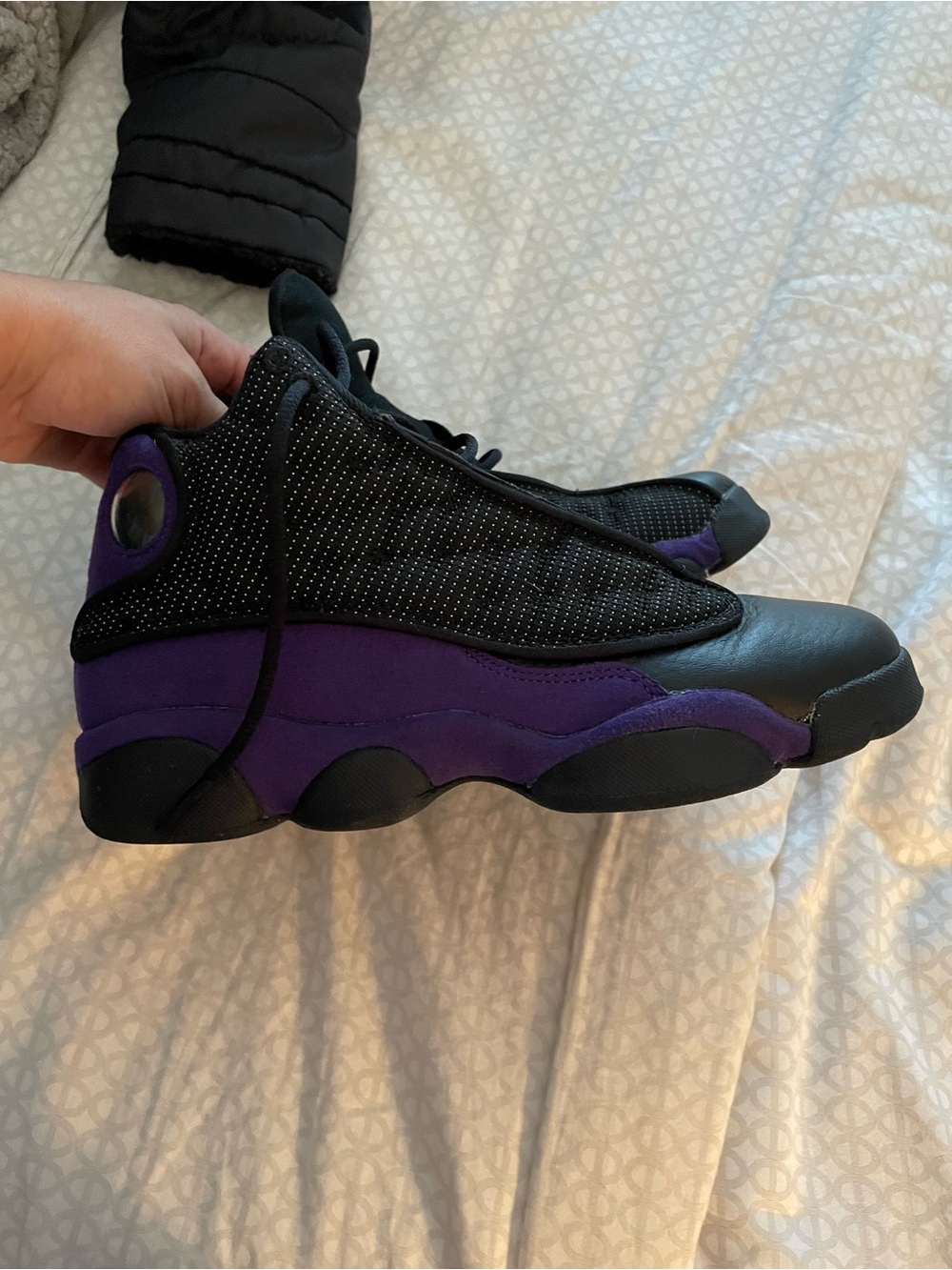 Jordan Black and Purple Retro Sneakers